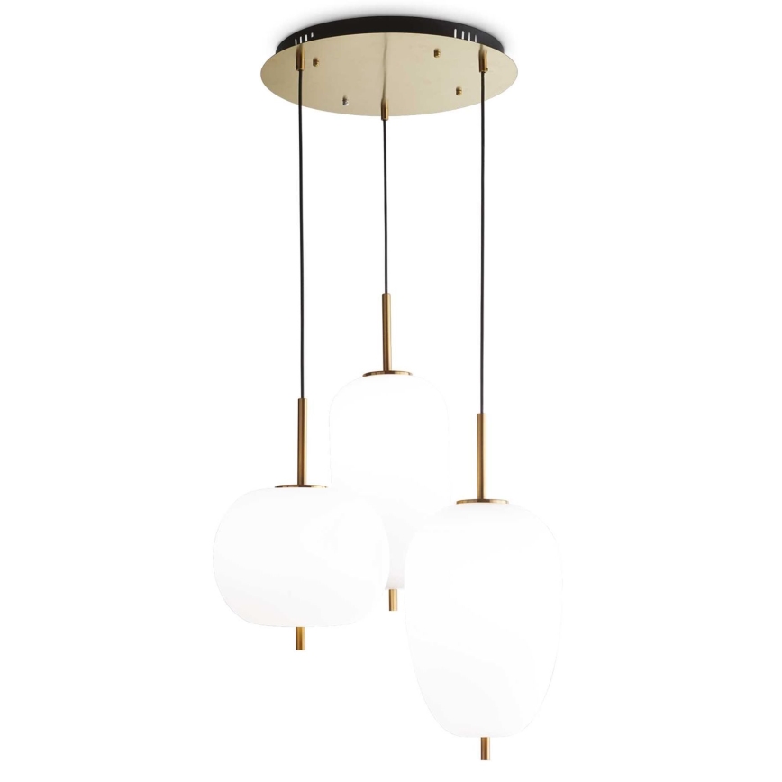 Ideal Lux - Suspension filaire UMILE LED/55W/230V d. 60 cm CRI 90 laiton/blanc