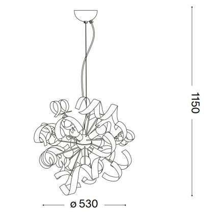 Ideal Lux - Suspension filaire VORTEX 6xE14/40W/230V d. 53 cm argent/patine