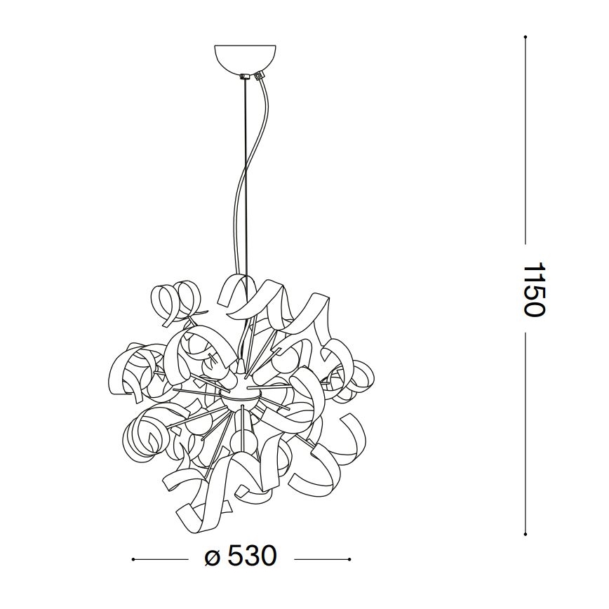 Ideal Lux - Suspension filaire VORTEX 6xE14/40W/230V d. 53 cm doré/patine