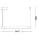 Ideal Lux - Suspension filaire YOKO LED/16W/230V noir