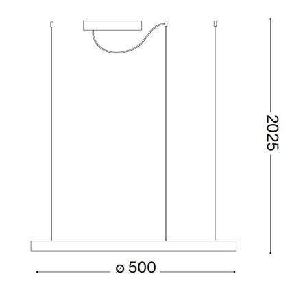 Ideal Lux - suspension sur câble LED ORACLE SLIM LED/29W/230V 3000K IRC 90 Ø 50 cm blanc