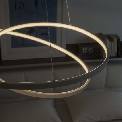 Ideal Lux - Suspension LED dimmable sur câble OZ LED/48W/230V Ø 60 cm IRC 90 blanc