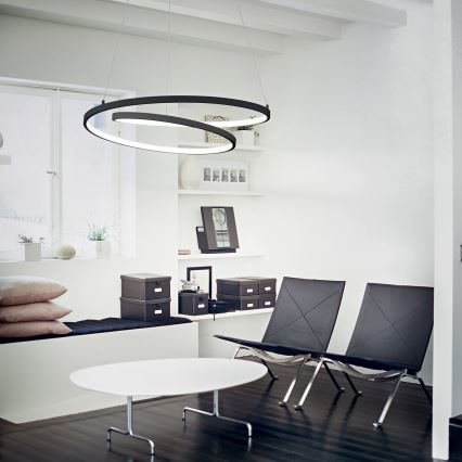 Ideal Lux - Suspension LED dimmable sur câble OZ LED/55W/230V Ø 80 cm IRC 90 noir