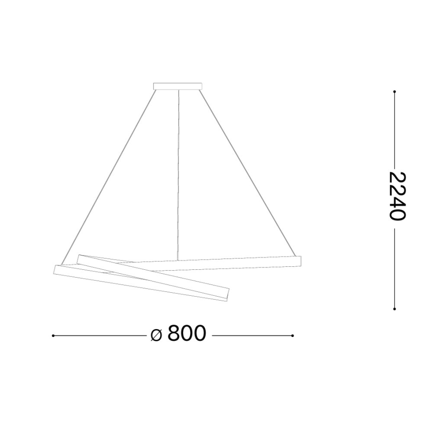 Ideal Lux - Suspension LED dimmable sur câble OZ LED/55W/230V Ø 80 cm IRC 90 noir