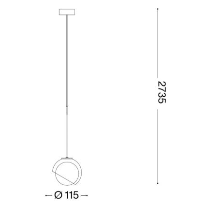Ideal Lux - Suspension LED sur câble BLOOM 1xG9/3W/230V Ø 11,5 cm doré/beige fumé