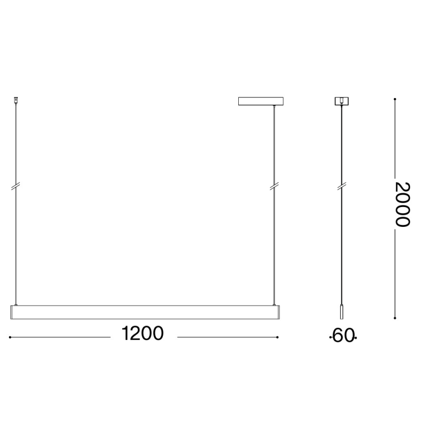 Ideal Lux - Suspension LED sur câble DESK WIDE LED/36W/230V CRI 90 120 cm noire