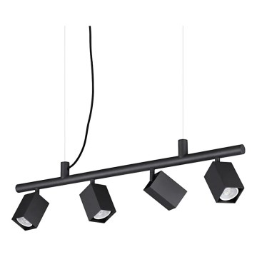 Ideal Lux - Suspension LED sur câble DYNAMITE 4xGU10/7W/230V CRI 90 noir