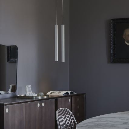 Ideal Lux - suspension LED sur câble LOOK 1xGU10/7W/230V CRI 90 Ø 6 cm blanche