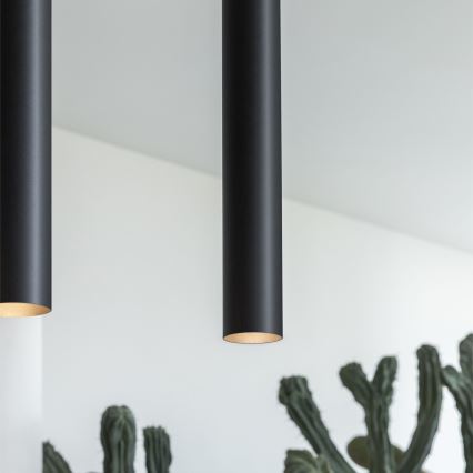 Ideal Lux - Suspension LED sur câble LOOK 1xGU10/7W/230V CRI 90 Ø 6 cm noire