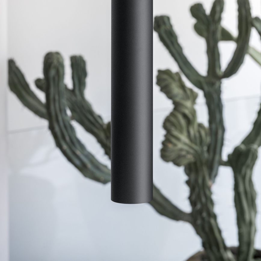 Ideal Lux - Suspension LED sur câble LOOK 1xGU10/7W/230V CRI 90 Ø 6 cm noire