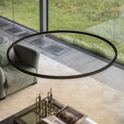 Ideal Lux - Suspension sur câble ORACLE SLIM LED/29W/230V 4000K CRI 90 diam. 50 cm noire