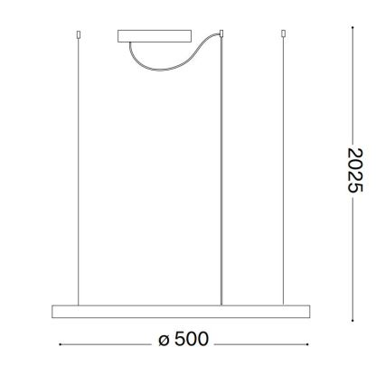 Ideal Lux - Suspension LED dimmable sur câble ORACLE SLIM LED/28W/230V 3000K IRC 90 Ø 50 cm blanc