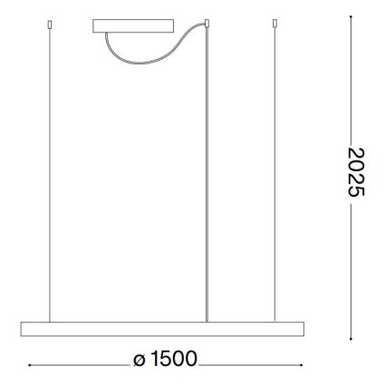 Ideal Lux - Suspension LED sur câble ORACLE SLIM LED 29 W / 230 V 2700 K IRC 90 Ø 50 cm noir