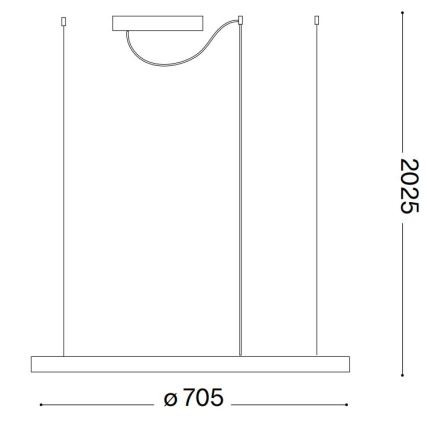 Ideal Lux - Suspension LED sur câble ORACLE SLIM LED/37W/230V 4000K IRC 90 Ø 70 cm blanc