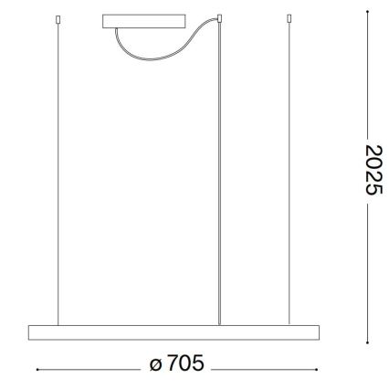 Ideal Lux - Suspension LED sur câble ORACLE SLIM LED/37W/230V 4000K IRC 90 Ø 70 cm blanc