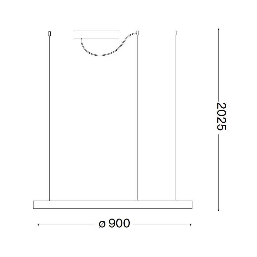 Ideal Lux - Suspension LED sur câble ORACLE SLIM LED/53W/230V 2700K CRI 90 Ø 90 cm noir