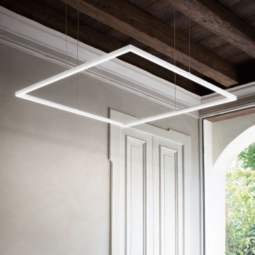 Ideal Lux - Suspension LED sur câble ORACLE SLIM LED/53W/230V 3000K IRC 90 90x90 cm blanc