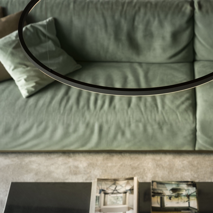 Ideal Lux - Suspension LED sur câble ORACLE SLIM LED/83W/230V 2700K CRI 90 Ø 150 cm noir