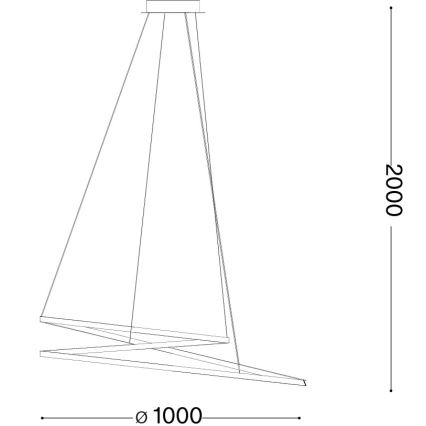 Ideal Lux - suspension LED sur câble OZ LED/75W/230V Ø 100 cm CRI 90 doré