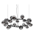 Ideal Lux - Suspension LED sur câble PERLAGE 25xG9/3W/230V 110 cm noir/noir fumé