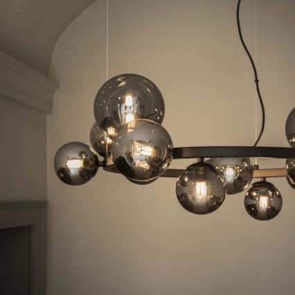 Ideal Lux - Lustre LED sur câble PERLAGE 30xG9/3W/230V 143 cm noir/noir fumé