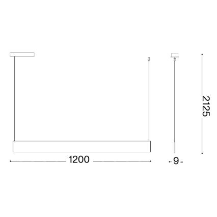 Ideal Lux - Suspension LED sur câble STEEL LED/24W/230V 3000K CRI 90 120 cm blanc