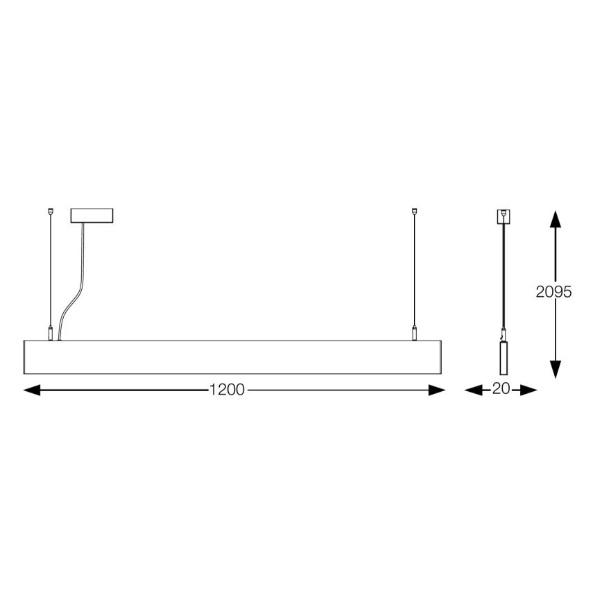 Ideal Lux - Suspension LED sur câbles STEEL LED/29W/230V 3000K IRC 90 120 cm blanche