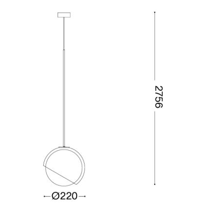 Ideal Lux - Suspension sur câble BLOOM 1xE27/42W/230V Ø 22 cm noire