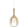 Ideal Lux - Suspension sur câble KALIQUE 1xE27/42W/230V Ø 18 cm beige fumé