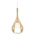 Ideal Lux - Suspension sur câble KALIQUE 1xE27/42W/230V Ø 18 cm beige fumé