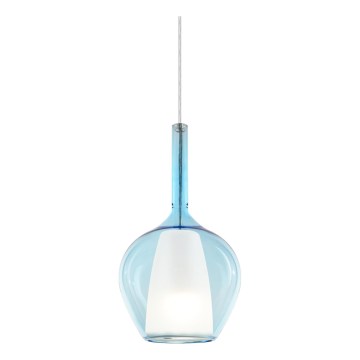 Ideal Lux - Suspension sur câble KALIQUE 1xE27/42W/230V Ø 18 cm bleu fumé
