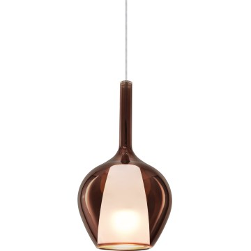 Ideal Lux - Suspension sur câble KALIQUE 1xE27/42W/230V Ø 18 cm fumé cuivré