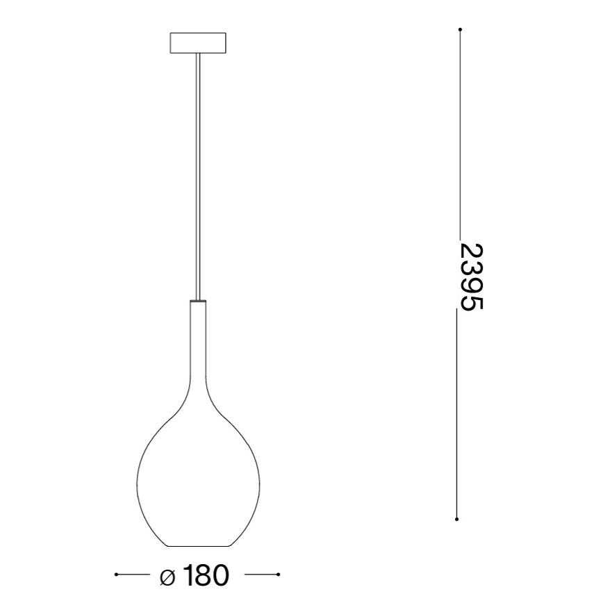 Ideal Lux - Suspension sur câble KALIQUE 1xE27/42W/230V Ø 18 cm noir fumé