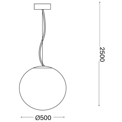 Ideal Lux - Suspension sur câble MAPA 1xE27/42W/230V Ø 50 cm blanche
