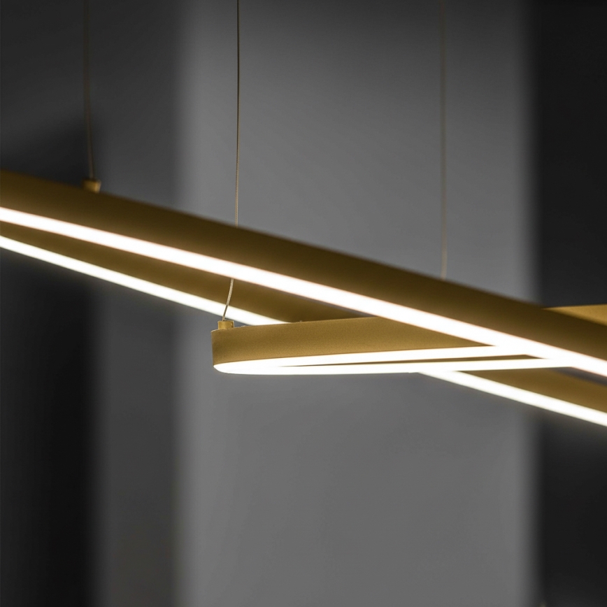 Ideal Lux - Suspension LED sur câble ORACLE SLIM LED 81 W / 230 V 3000 K IRC 90 Ø 150 cm dorée