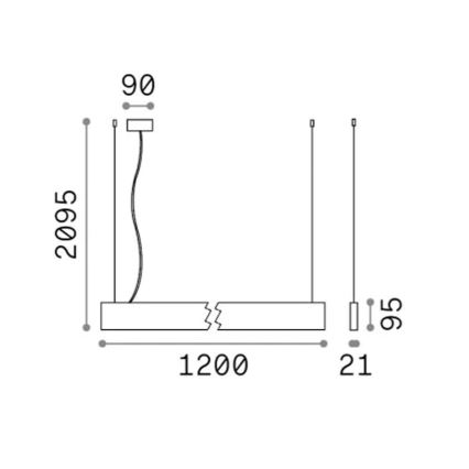 Ideal Lux - Suspension sur câble STEEL LED/29W/230V 4000K IRC 90 120 cm noir
