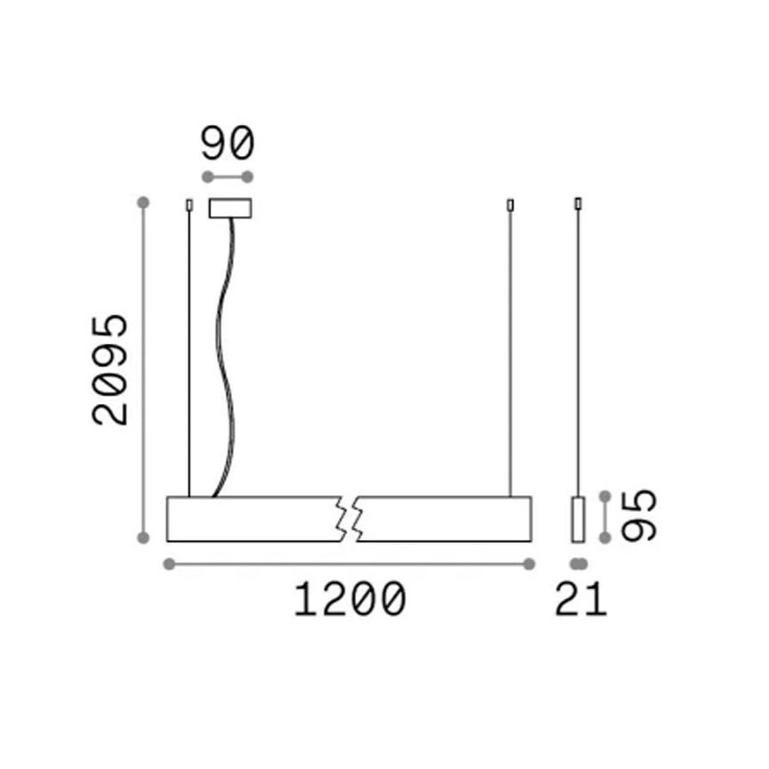 Ideal Lux - Suspension sur câble STEEL LED/29W/230V 4000K IRC 90 120 cm noir