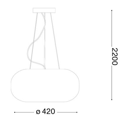 Ideal Lux - Suspension sur câble ULISSE 3x E27/60W/230V Ø 42 cm blanche