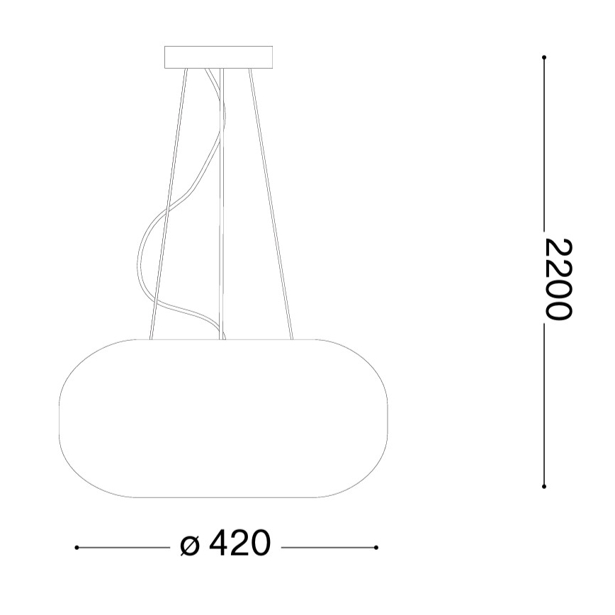 Ideal Lux - Suspension sur câble ULISSE 3x E27/60W/230V Ø 42 cm blanche