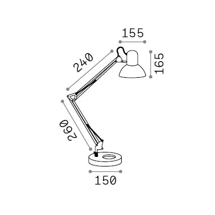 Ideal Lux - Tafellamp 1xE27/42W/230V zwart