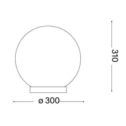 Ideal Lux - Tafellamp CARTA 1xE27/25W/230V diameter 30 cm wit