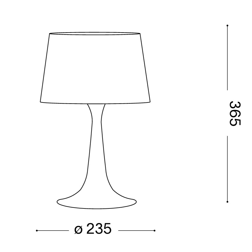 Ideal Lux - Tafellamp LONDON 1xE27/60W/230V wit