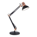 Ideal Lux - Tafellamp WALLY 1xE27/42W/230V zwart/koperen