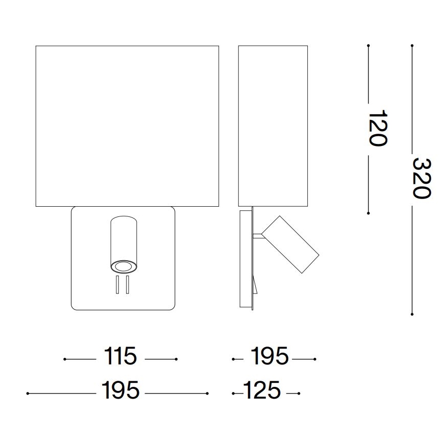 Ideal Lux - Vervangende lampenkap voor wandlamp GEA beige