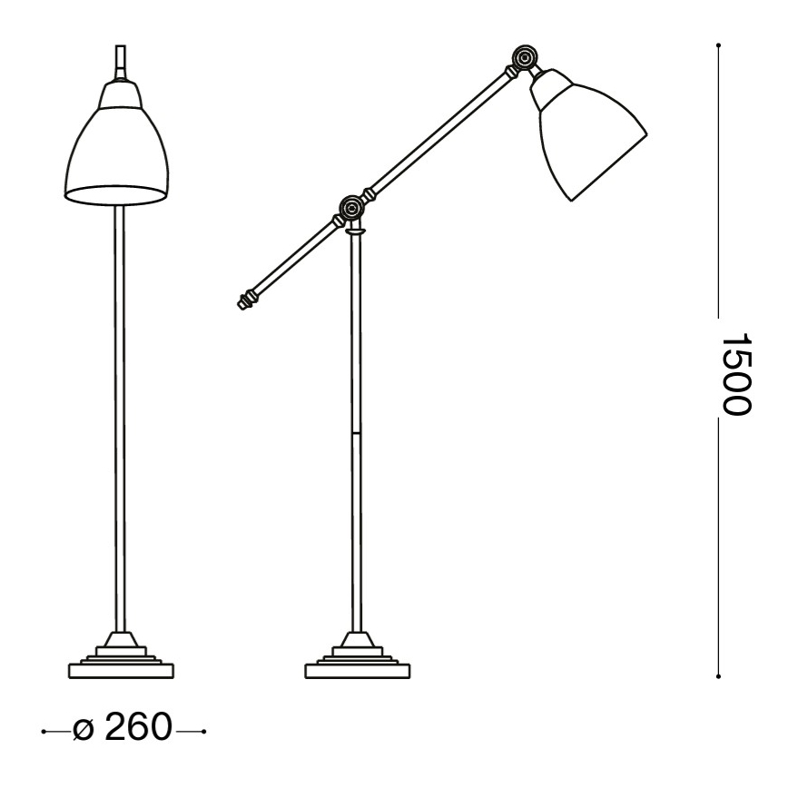 Ideal Lux - Vloerlamp NEWTON 1xE27/42W/230V glanzend chroom