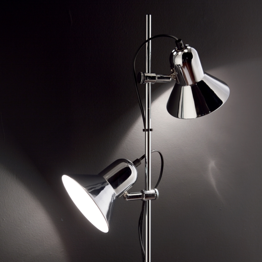 Ideal Lux - Vloerlamp POLLY 2xE27/60W/230V glanzend chroom