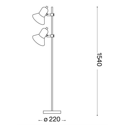 Ideal Lux - Vloerlamp POLLY 2xE27/60W/230V glanzend chroom