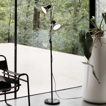 Ideal Lux - Vloerlamp POLLY 2xE27/60W/230V zwart