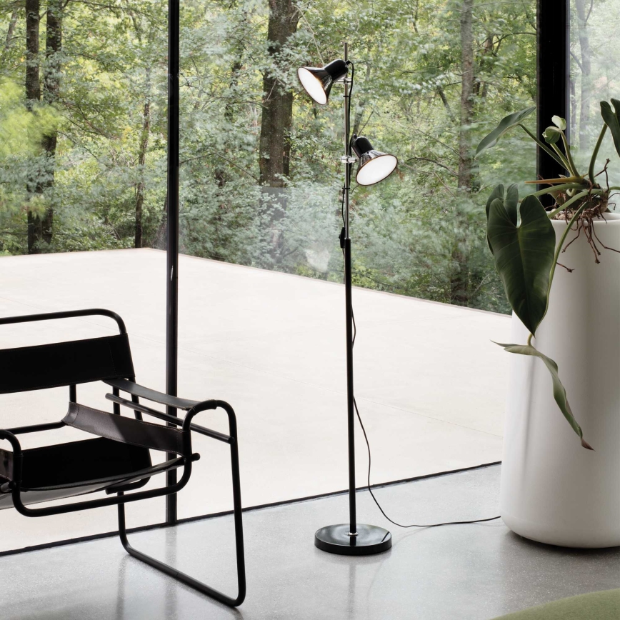 Ideal Lux - Vloerlamp POLLY 2xE27/60W/230V zwart