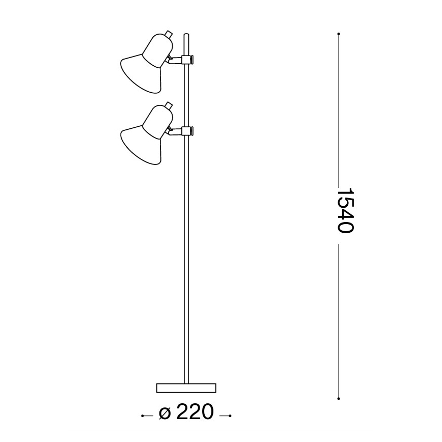 Ideal Lux - Vloerlamp POLLY 2xE27/60W/230V zwart